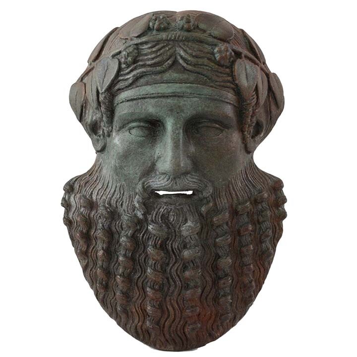Dionysus relief wall hanging sculpture handmade plaster artifact bronze effect