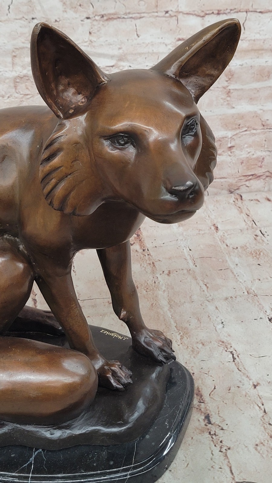 Limited Edition Classic Wildlife Artwork Shy Fox Real Bronze Sculpture Statue