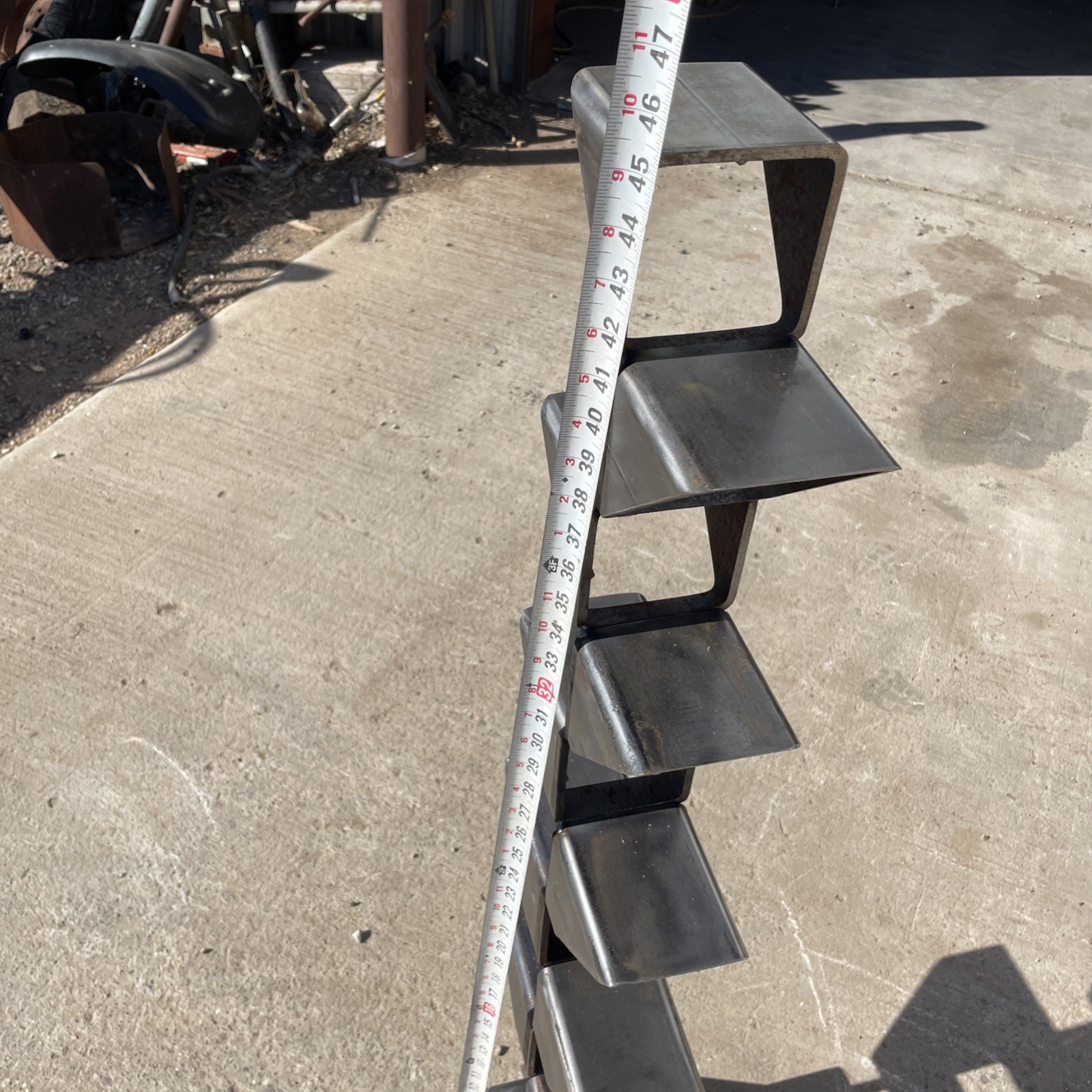 Scrap Metal Sculpture Raw Steel Unpainted 45 Inches Tall