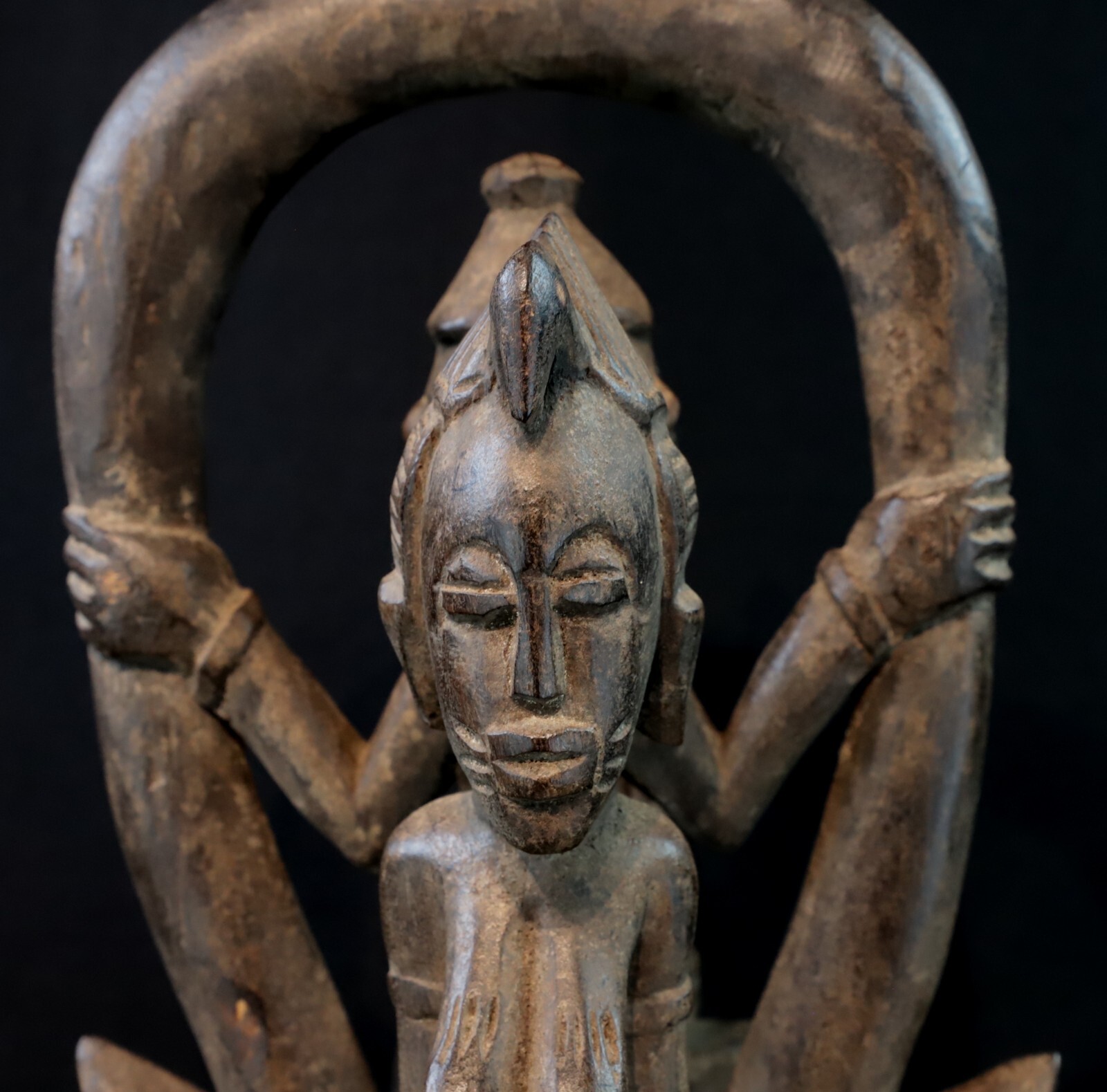 Art African – Glam Deco Helmet Crested Senoufo Senufo – Ivory Coast – 49 CMS