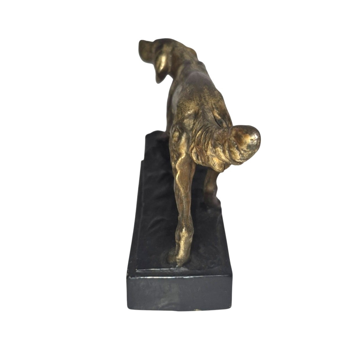 Antique Circa 1930&rsquo;s Armor Bronze MFG Setter Hunting Dog Sculpture on Solid Base
