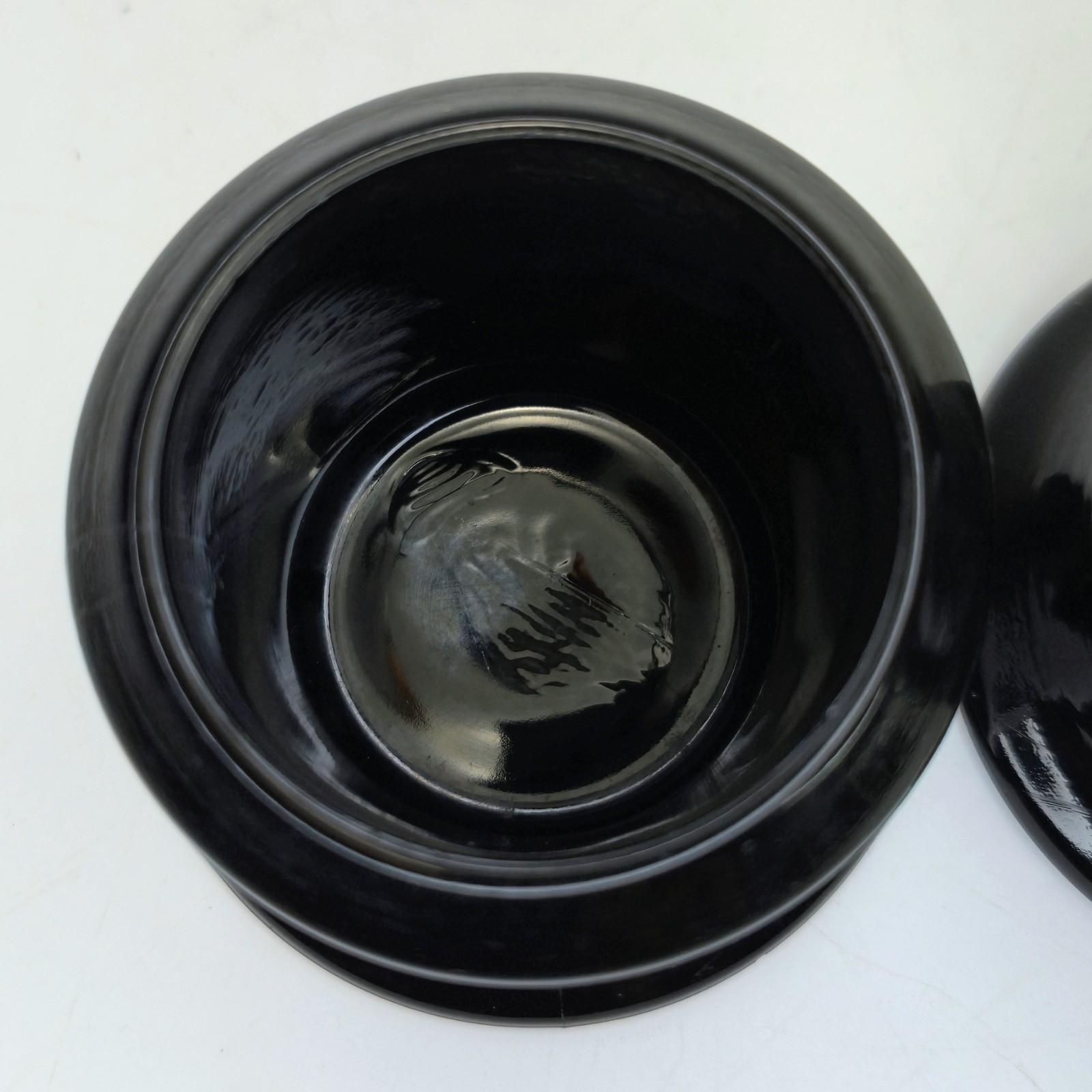 2 Zeller Morgantown Black Glass Gazing Witching Ball Stands Set Possibly 1930s