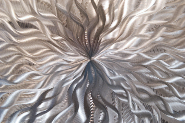 Modern Abstract Metal Wall Sculpture Art Contemporary Painting Home Decor Silver