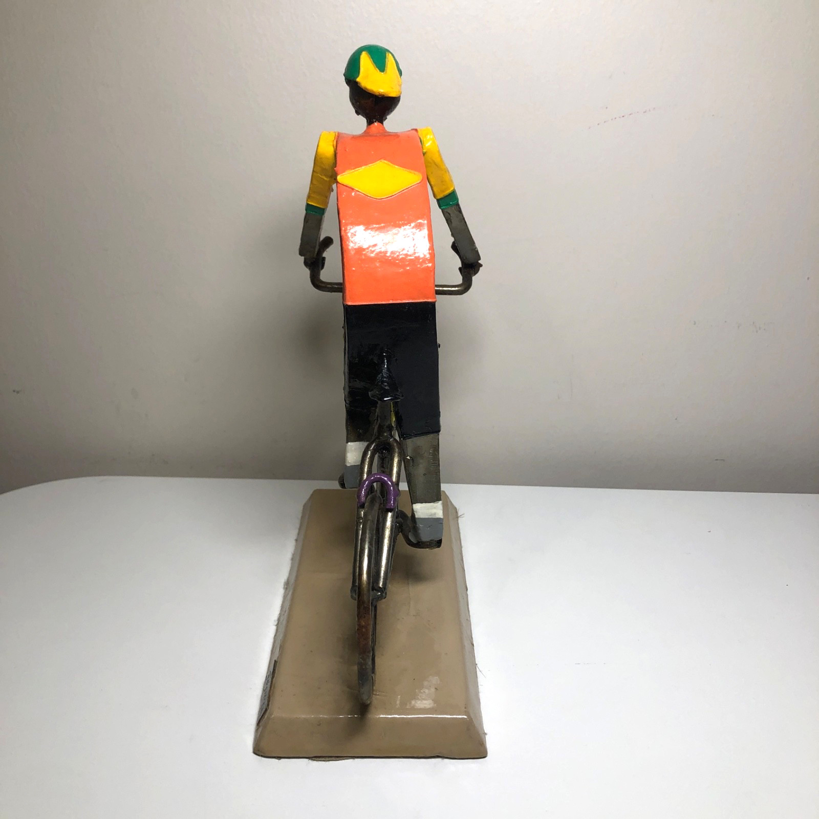 Vintage Manuel Felguérez Metal Art Sculpture Cyclist Bold Color 1960&rsquo;s Abstract