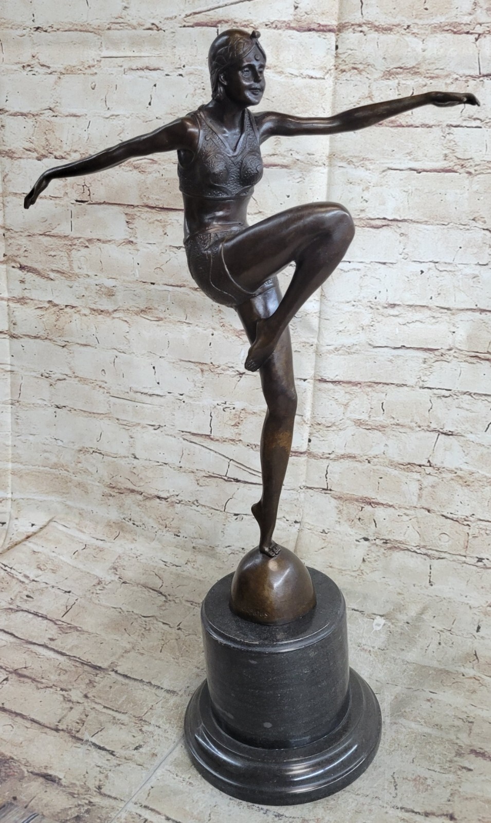 ART DECO BRONZE STATUE DANCER PALMYRA SIGNED CHIPARUS FIGURE HOT CAST FIGURINE