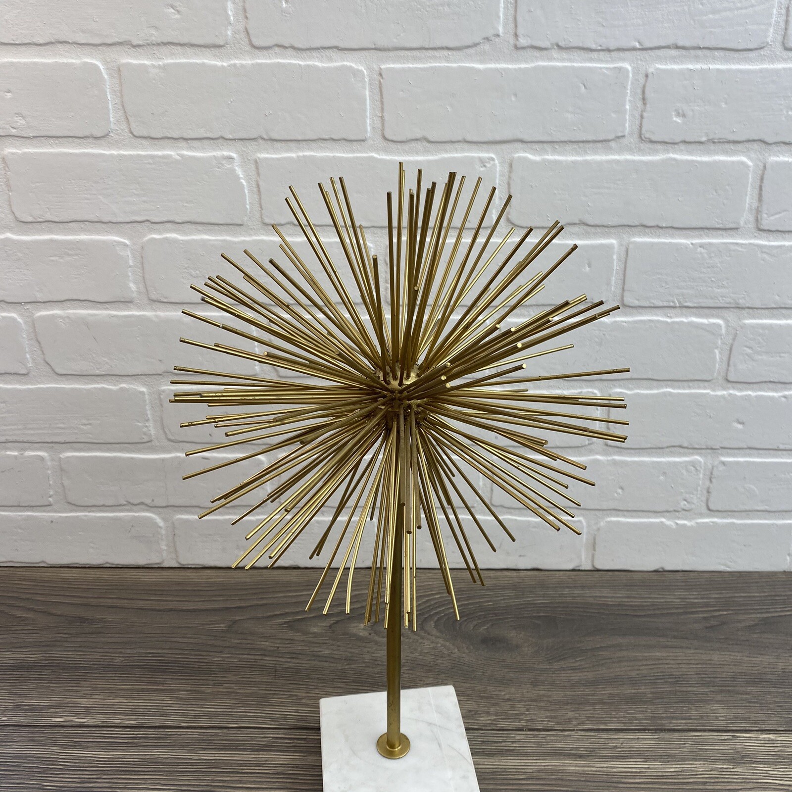 Tozai – Sunburst Starburst Sculpture – Marble Base – 17” Tall MCM Retro