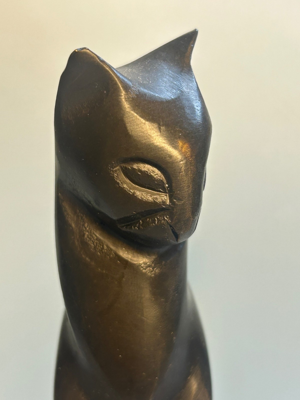 Art Deco Bronze Cat Moon Lamp Feline Sculpture Light Early Vintage 1920s