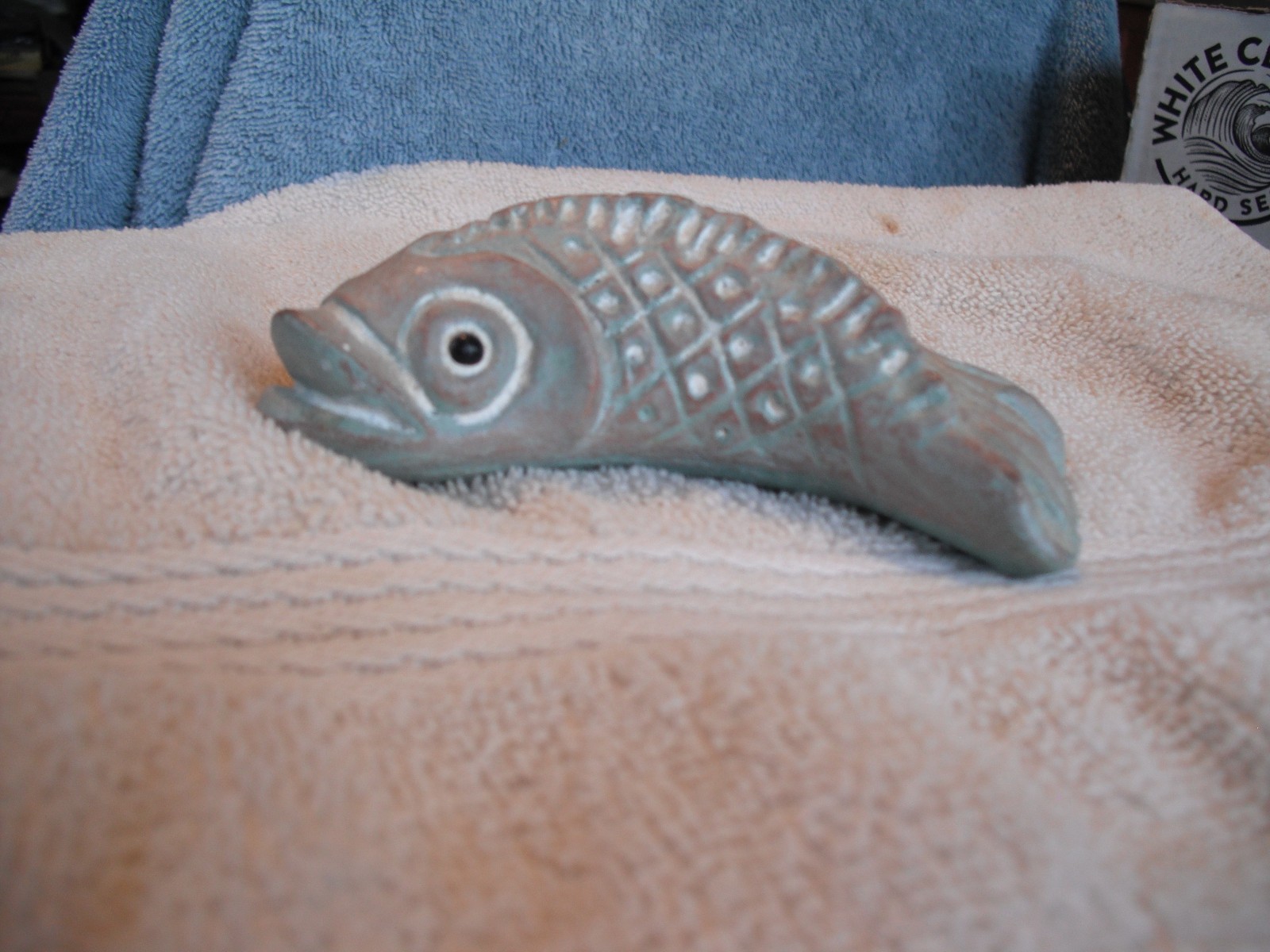 Isabel Bloom Green Koi Fish Black Eyes 4 1/2 Inches Art Sculpture