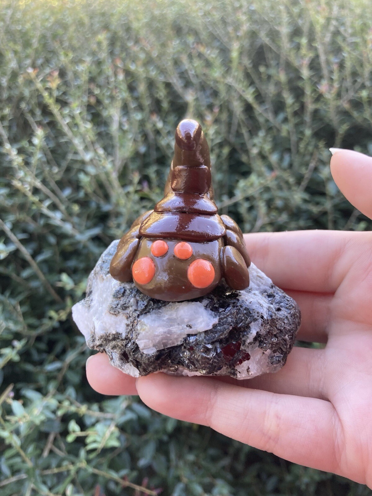 Scorpion Pebble Pet, Polymer Clay Figure, Moonstone Crystal Pet, Handmade