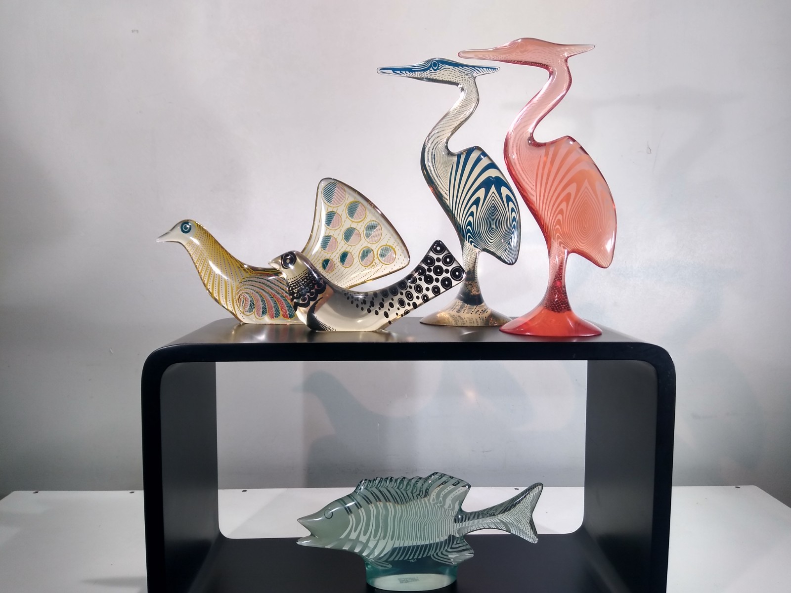 Abraham Palatnik Lucite Acrylic Op Art Bird Sculpture Vtg Modern Brazil MCM 8.5&Prime;