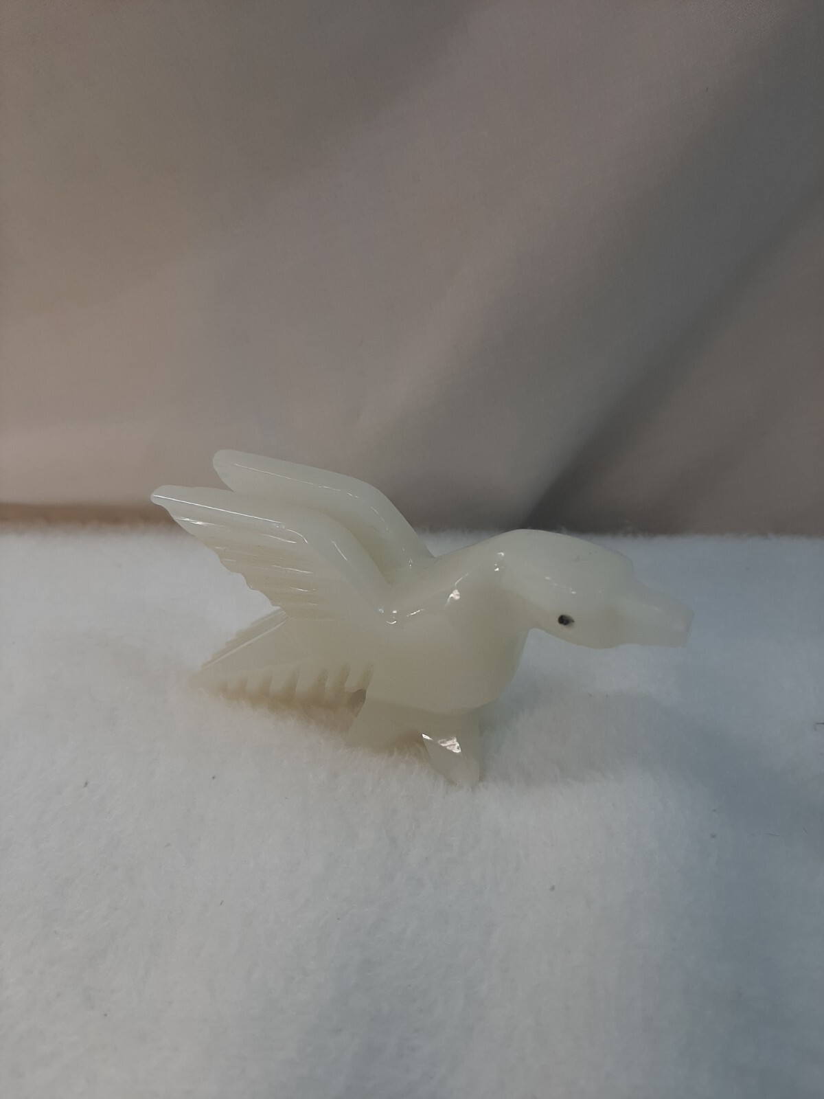 Hand Carved White Stone Bird Statue Figurine Natural Stone Bird
