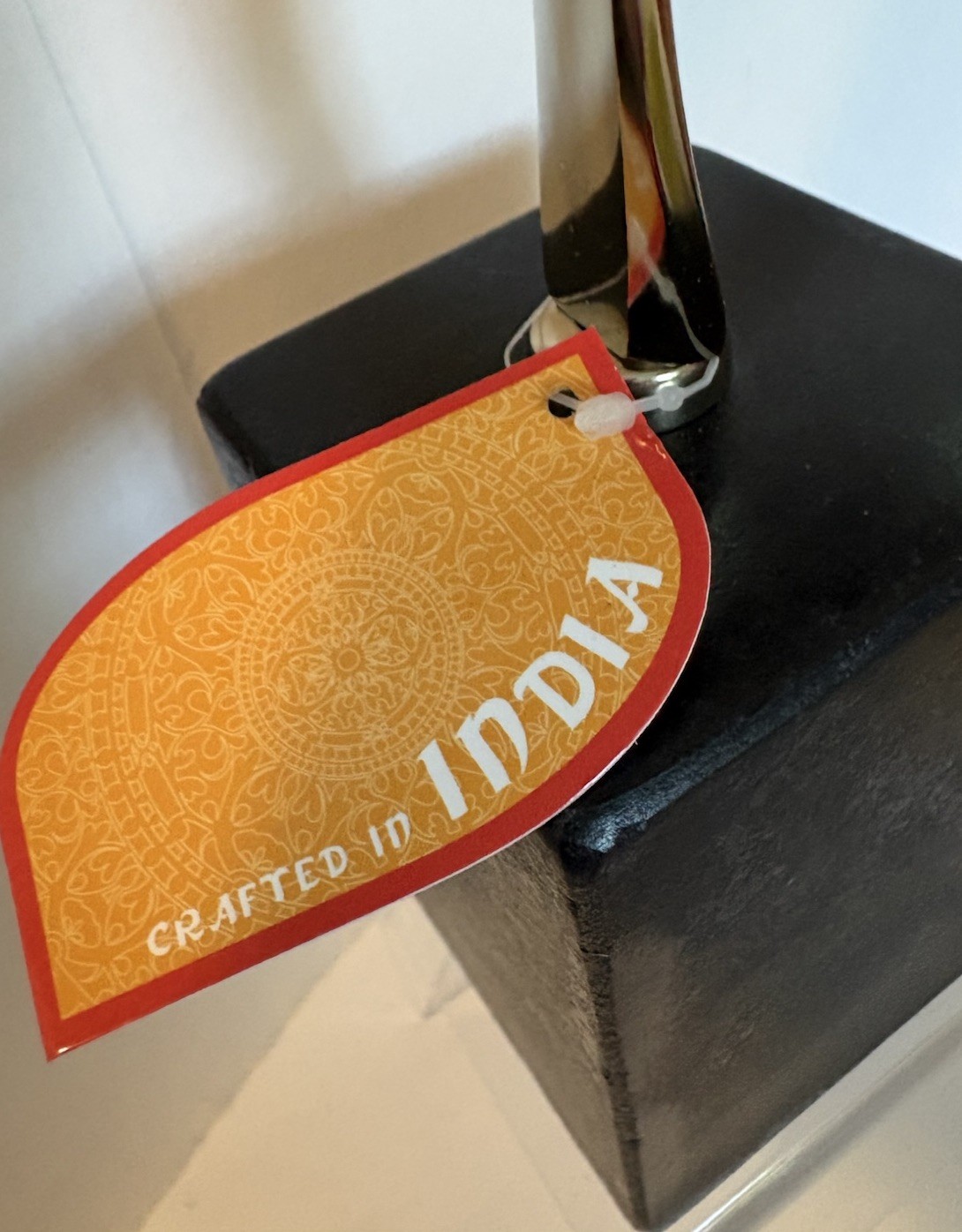India Silver Black Metal Sculpture New w Tag Modern Art Decor Heavy Quality