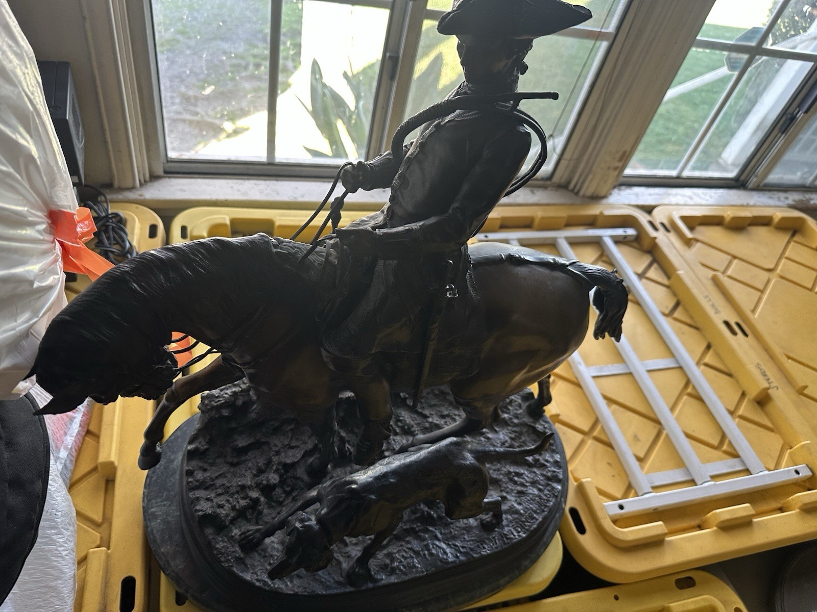 ANTIQUE SCULPTURE, BRONZE, PIERRE-JULES MENE &lsquo;THE HUNTSMAN’ 1864
