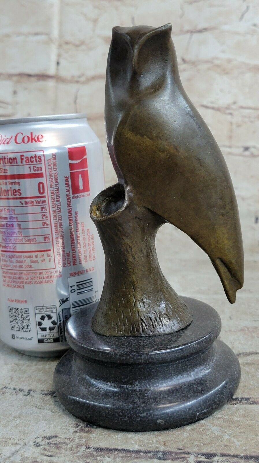Handcrafted Modern Art Abstract Owl Bird Bronze Sculpture Figurine Figure Statue