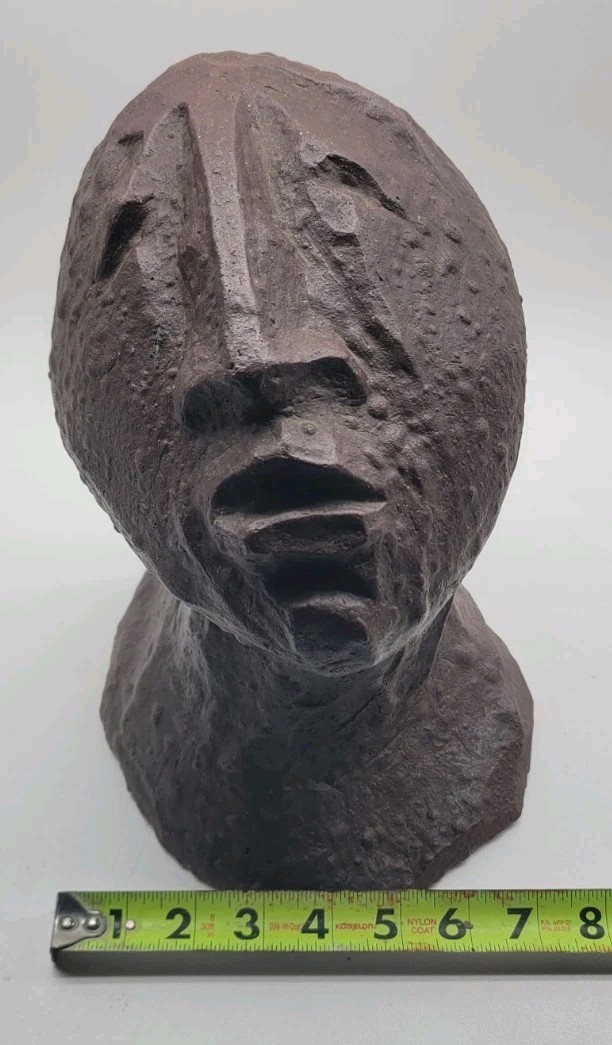 Abstract Cubism Sculpture Statue 1960s Art Vintage Mid Century Head Not Picasso
