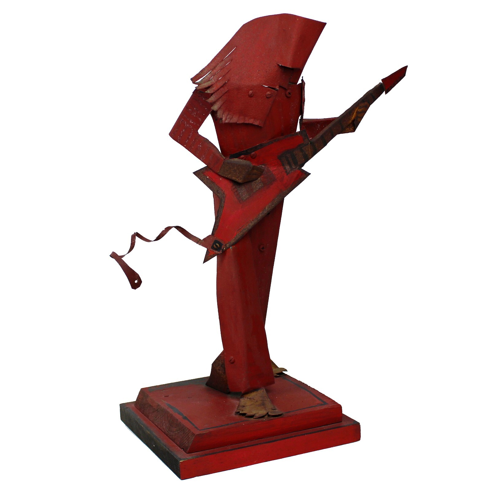 Jason McWhorter Push Pin Studios &lsquo;Red Guitar Player&rsquo; Metal & Wood Sculpture
