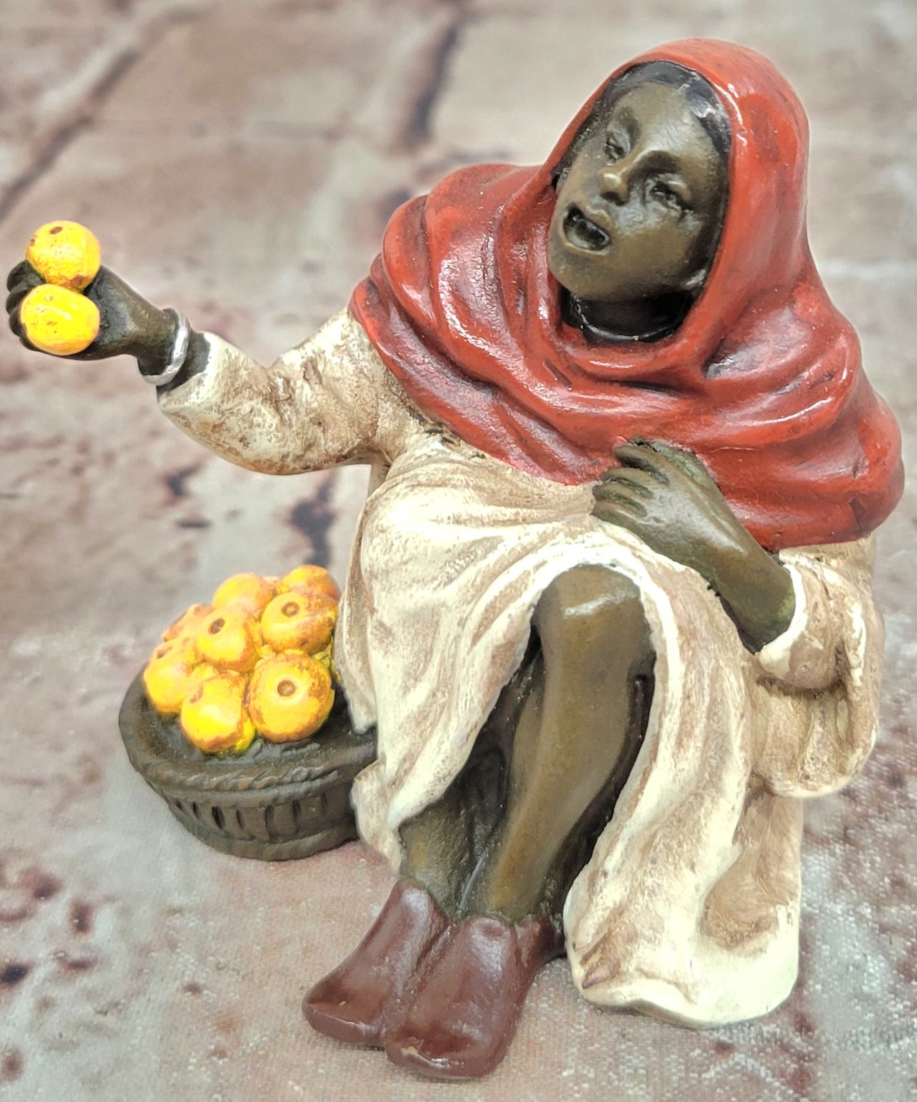 Franz Bergman Bronze Fruit Seller Sculpture Hot Cast Austrian Artwork Gift Art