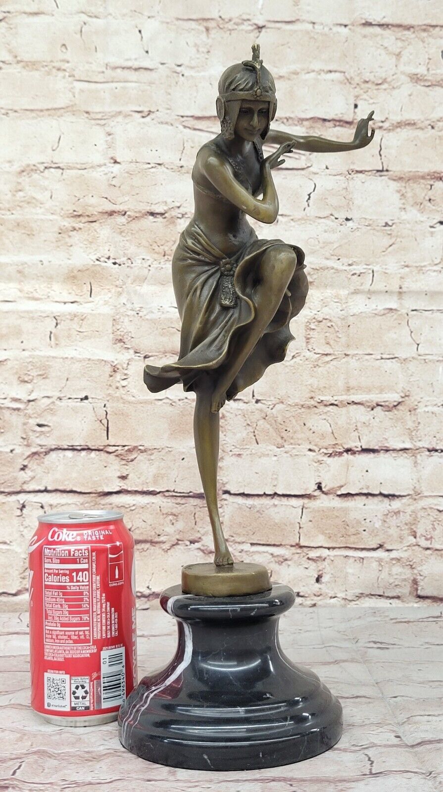 Signed Patina Tall Chiparus Lady FLAPPER 1920 1930 Bronze Sculpture Marble Base