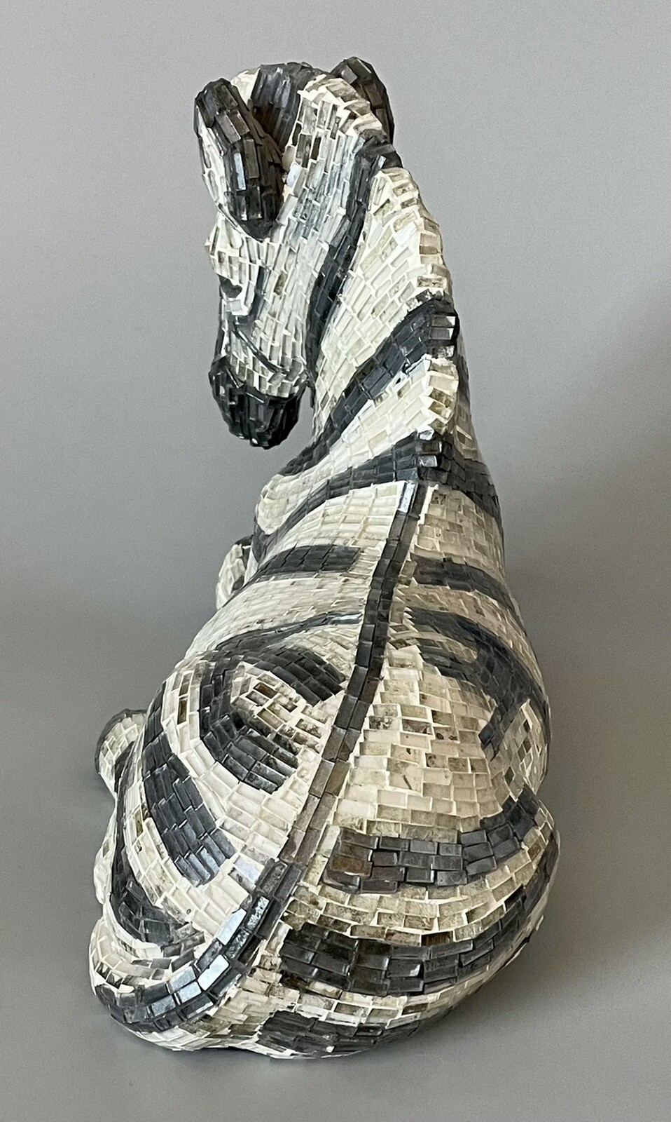 Rare/Vintage Jobi Zebra Statue/Mosaic/Glass Mirror Art Deco — Made In Brazil