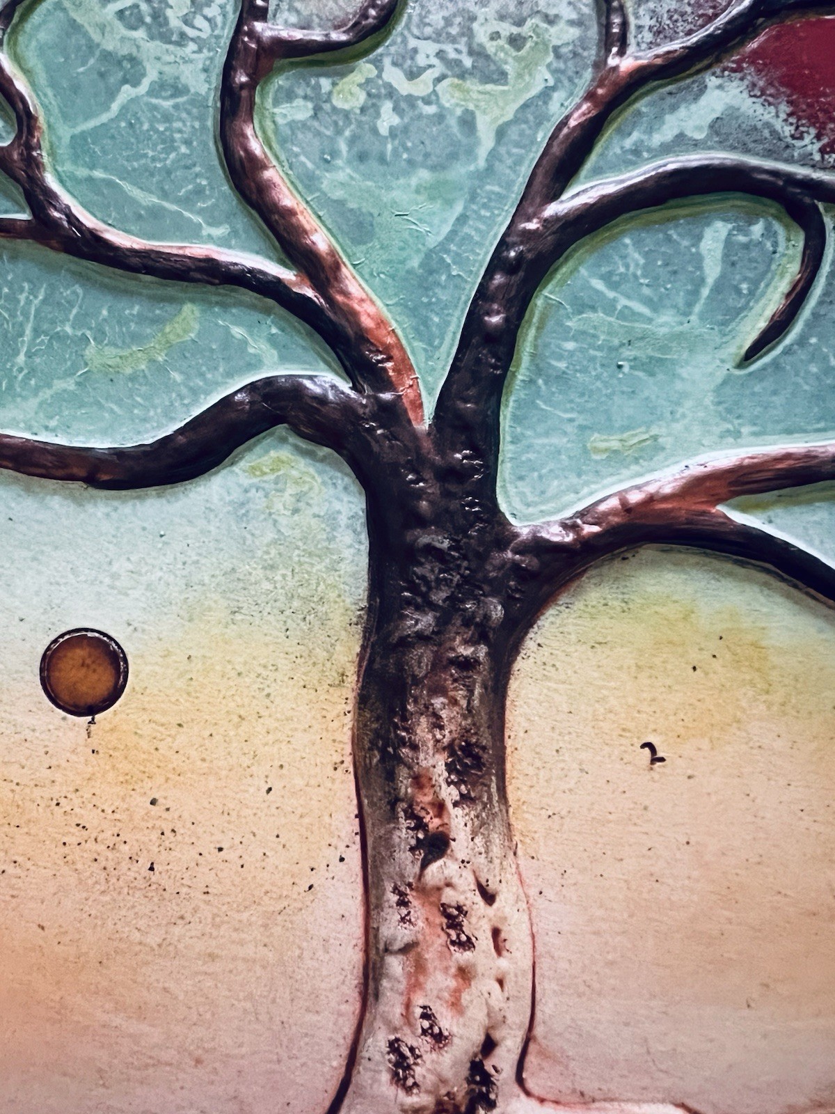 Dominique Blain Ceramic Sculpture Wall Plate « Tree Of Life” 2010. Artist Signed