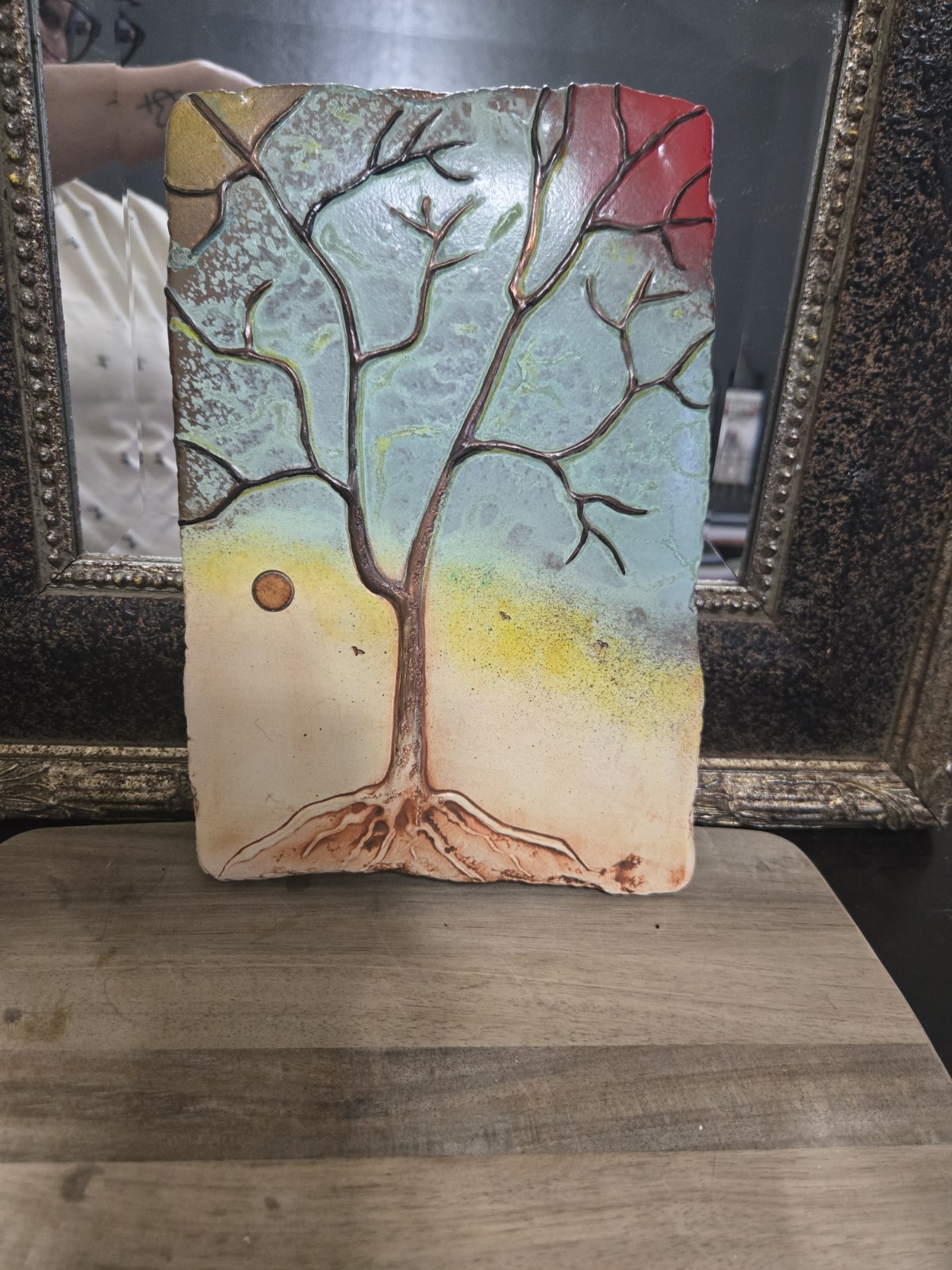 Dominique Blain Ceramic Sculpture Wall Plate « Tree Of Life” 2010. Artist Signed