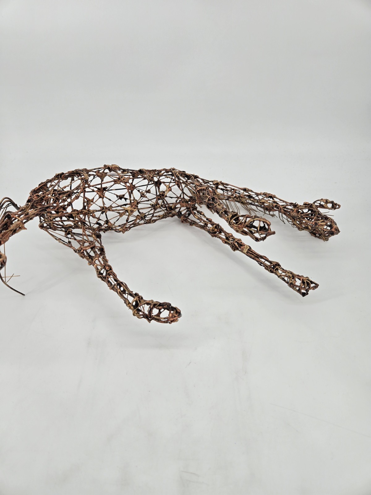 MCM Copper Colored Abstract Wire Horse Sculpture Freeform Free Standing 13&Prime;x 19&Prime;