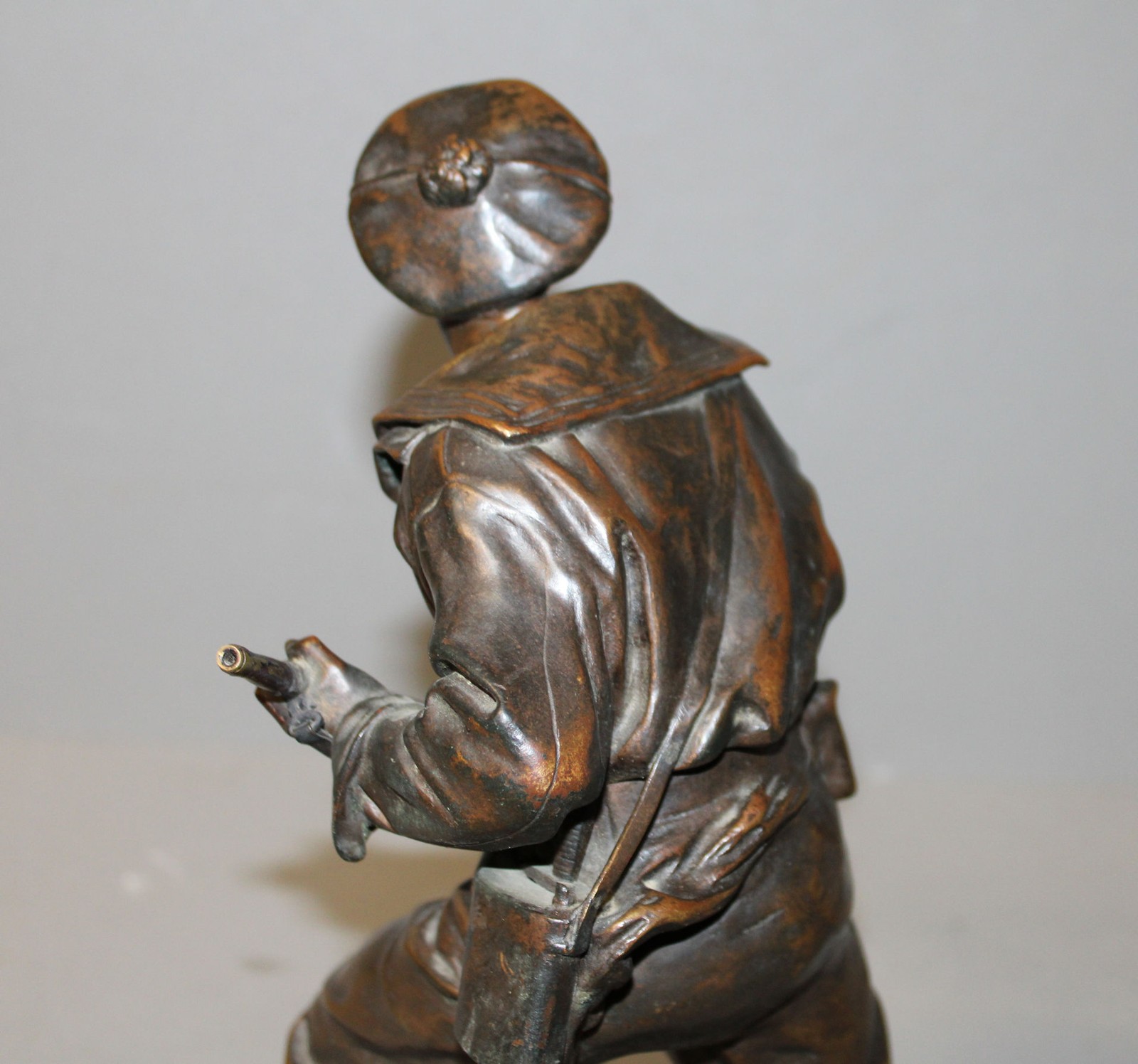 Antique Bronze Sculpture Sailor with Rifle in Hands – Artist A. Croisy 1840-1899