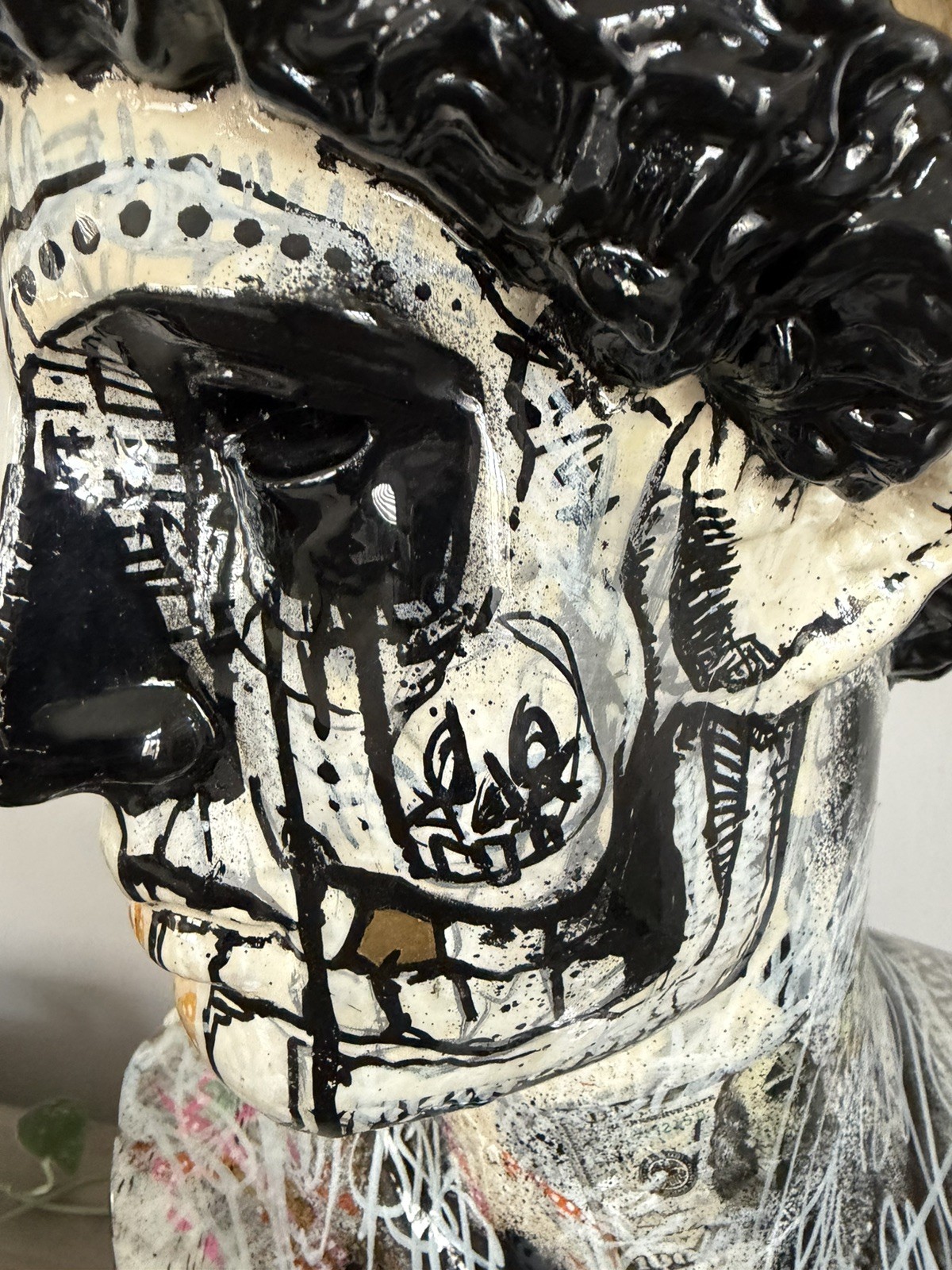 One-of-a-Kind Mixed Media Pop Art Graffiti Bust « Classical Chaos” STUNNING ART!