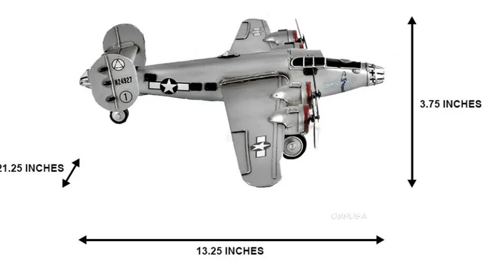 Consolidated B-24 Liberator 1941 Bomber Metal Model 13.25&Prime; WWII Airplane Decor