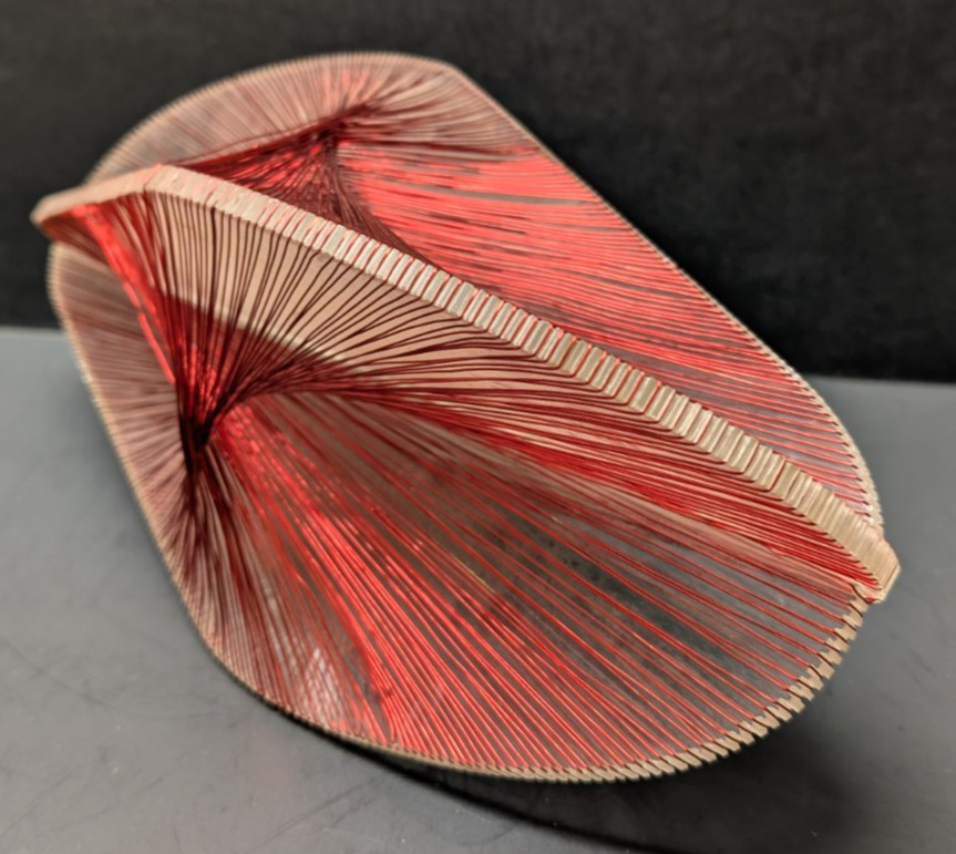 Rare MCM Art Sculpture Attributed to Ronald Fox Lucite & Copper Wire 14&Prime;L x 6&Prime;W