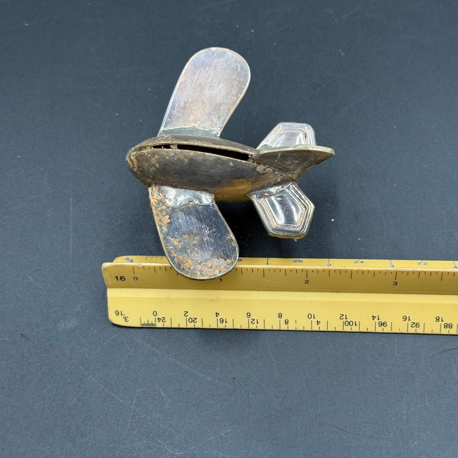 Vintage Handmade Model Airplane Metal Sculpture