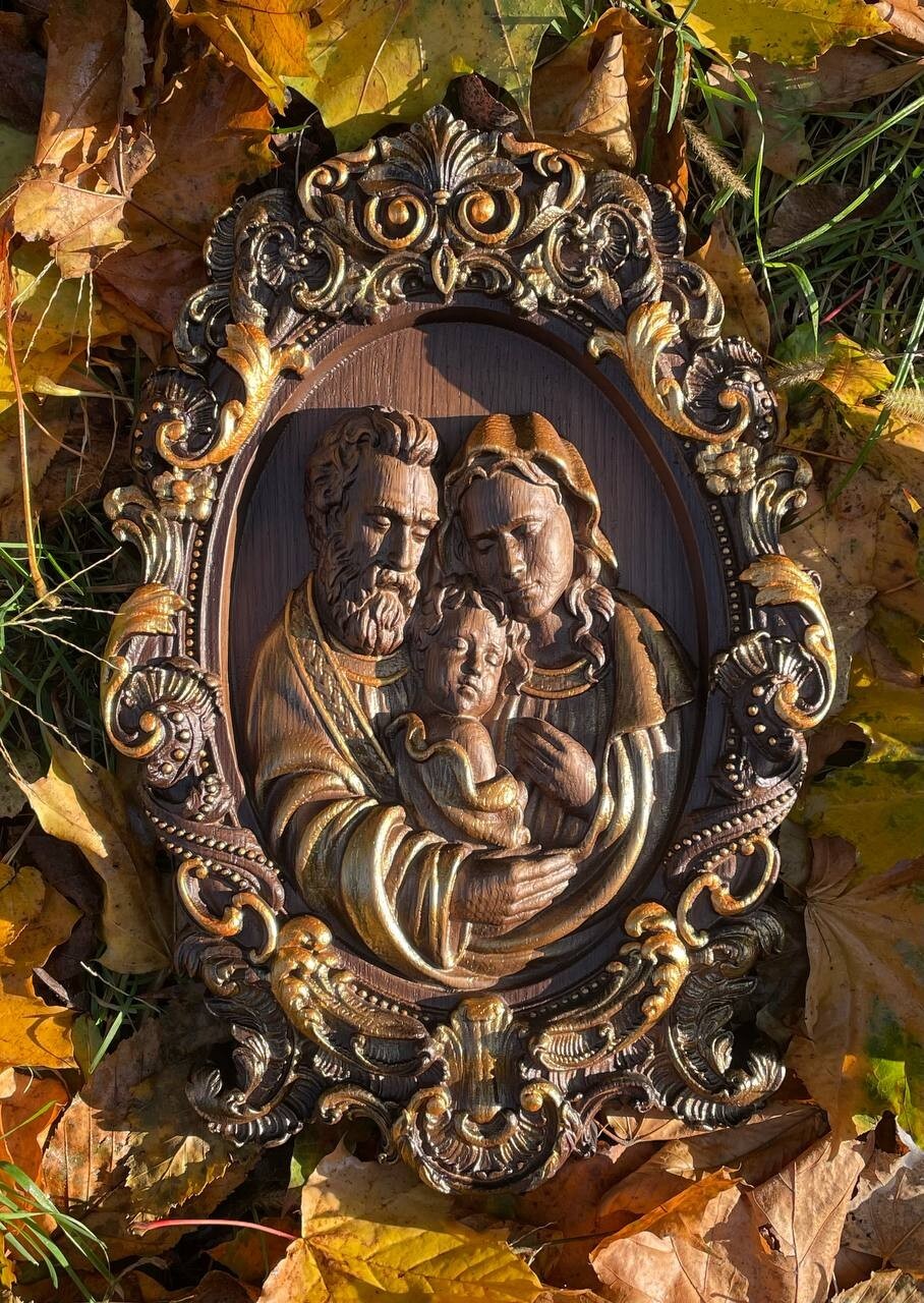Handmade modern home decor Holy Family housewarming christian catolic gift